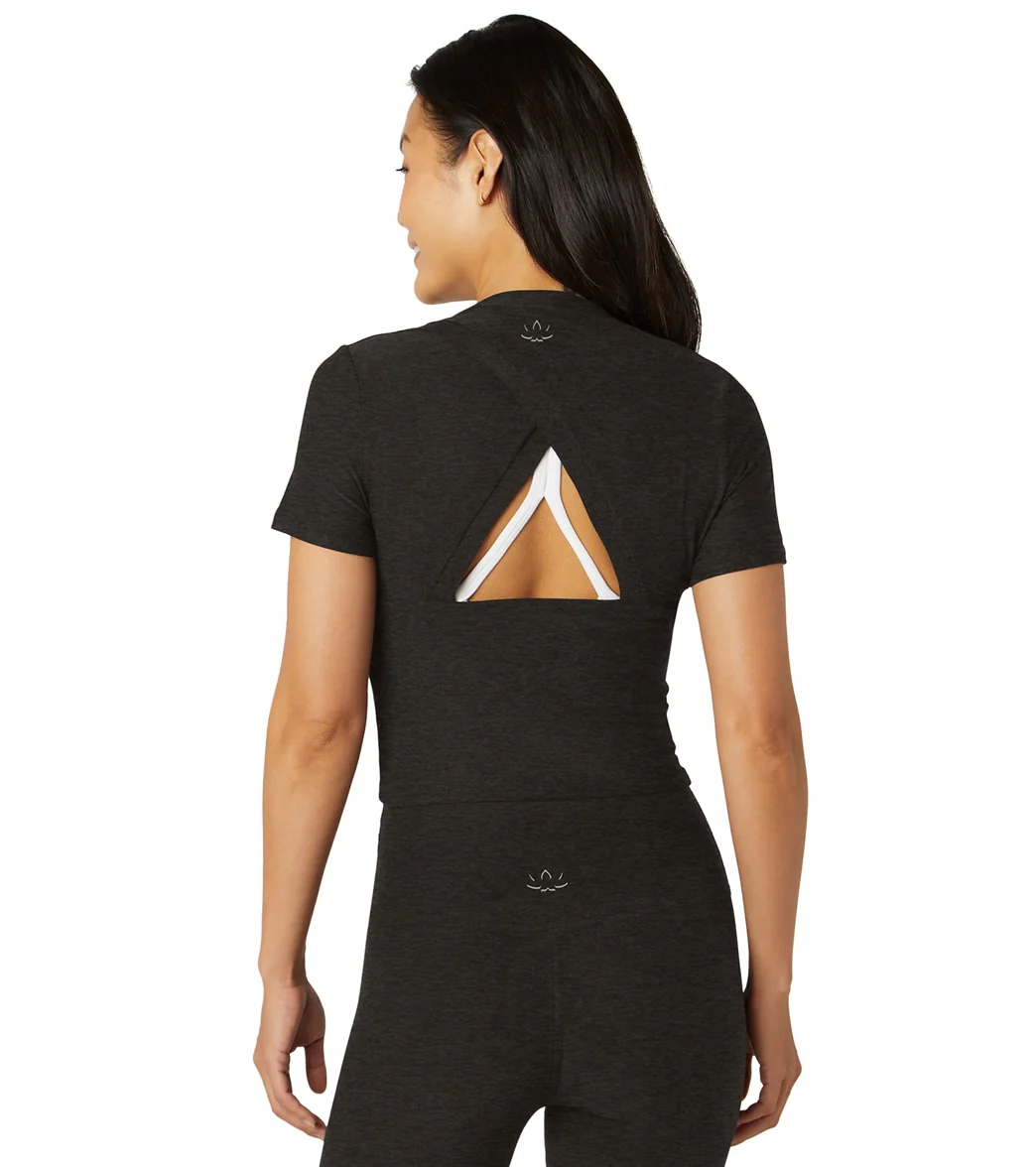 Beyond Yoga Featherweight Peekaboo Cropped Tee