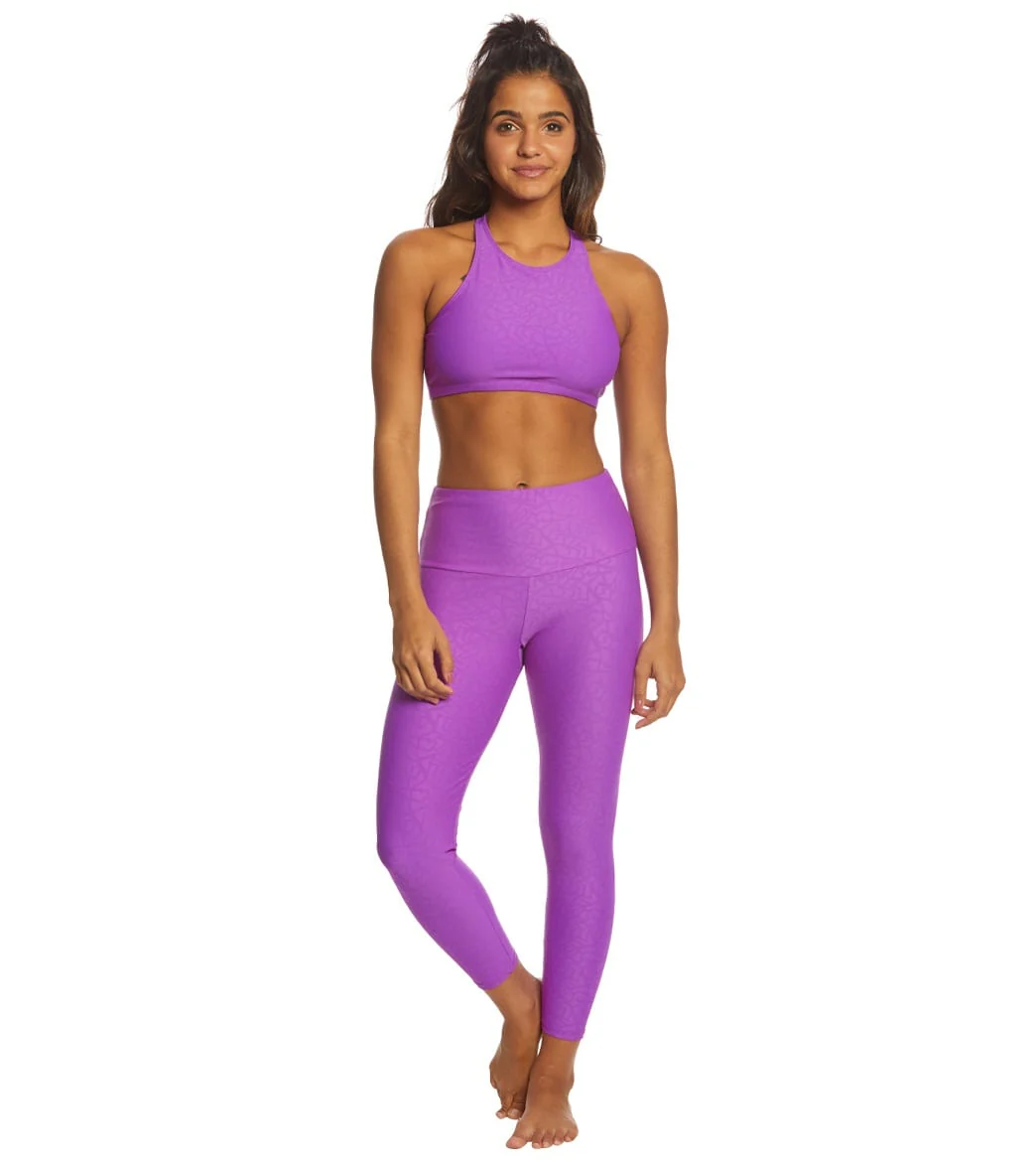 Onzie High Waisted Basic 7/8 Yoga Leggings Electric Purple Pandora