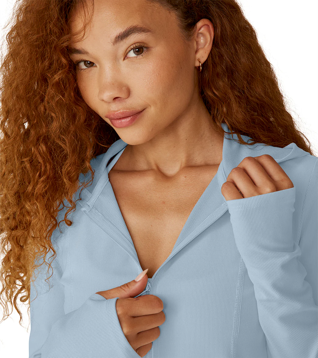 Beyond Yoga Heather Rib Morning Jog Hoodie