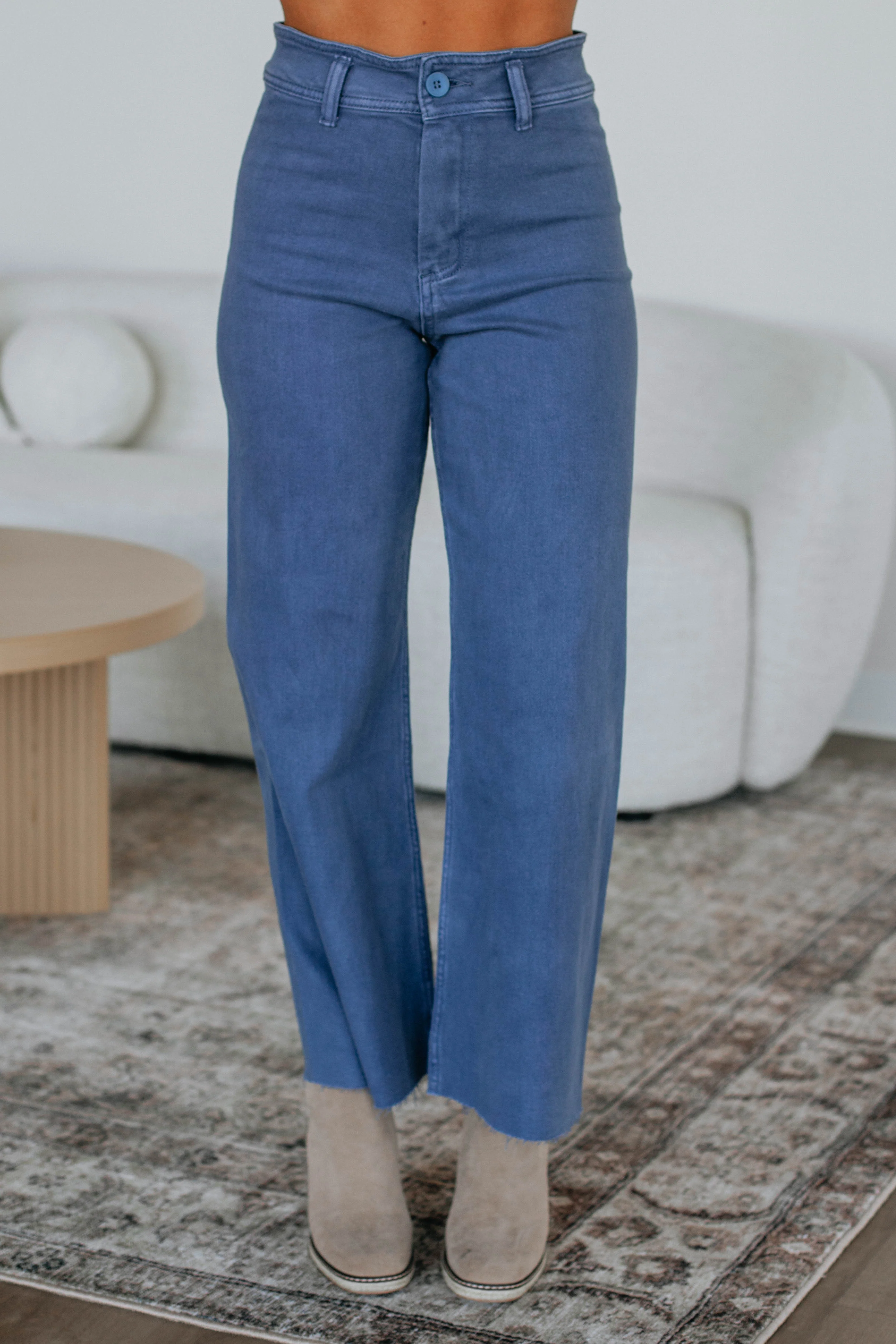 Linsley Wide Leg Pants - Stormy Blue