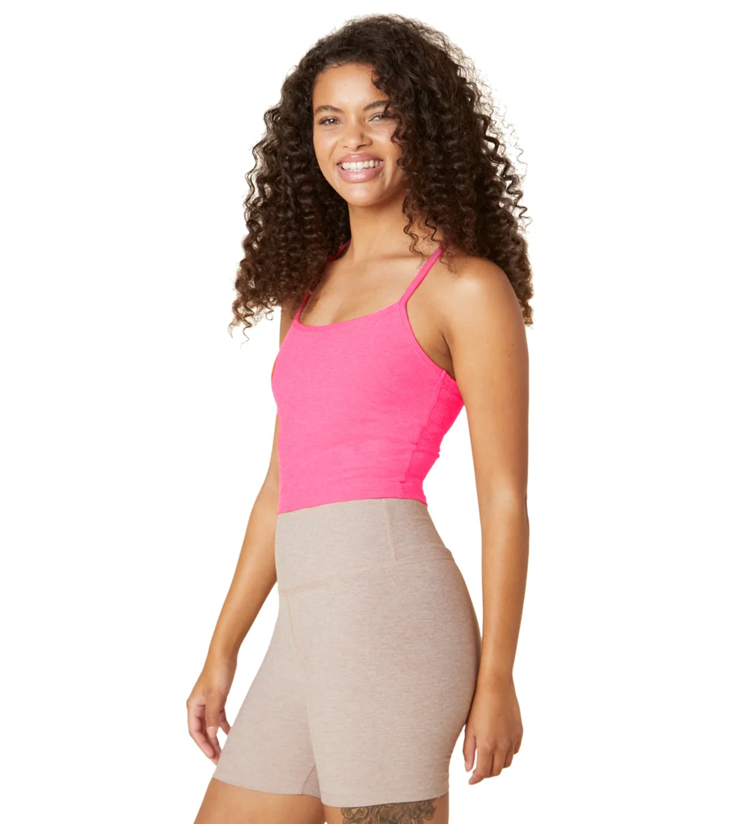 Beyond Yoga Spacedye Slim Racerback Cropped Tank Electric Pink Heather