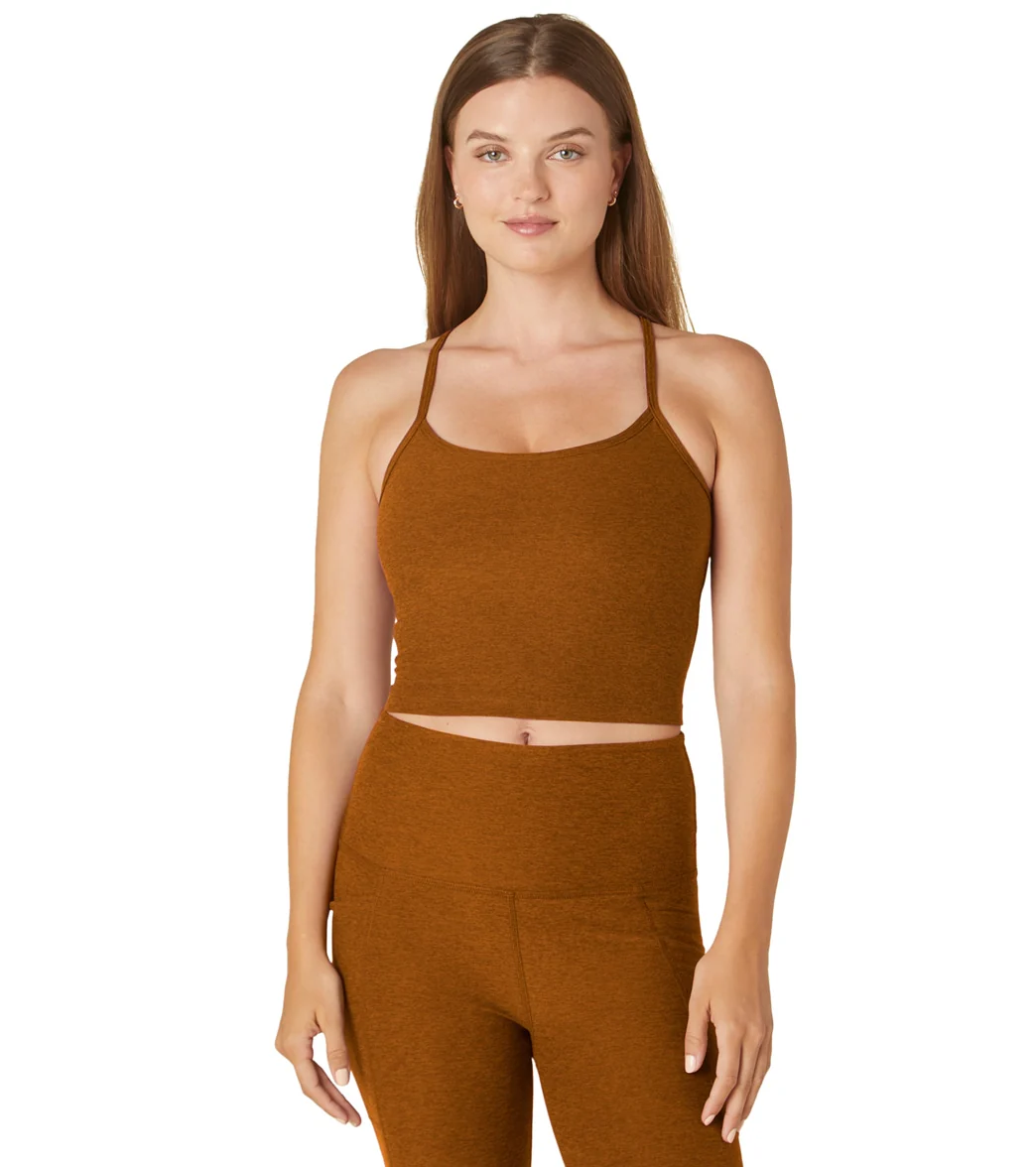 Beyond Yoga Spacedye Slim Racerback Cropped Tank Clove Brown Heather