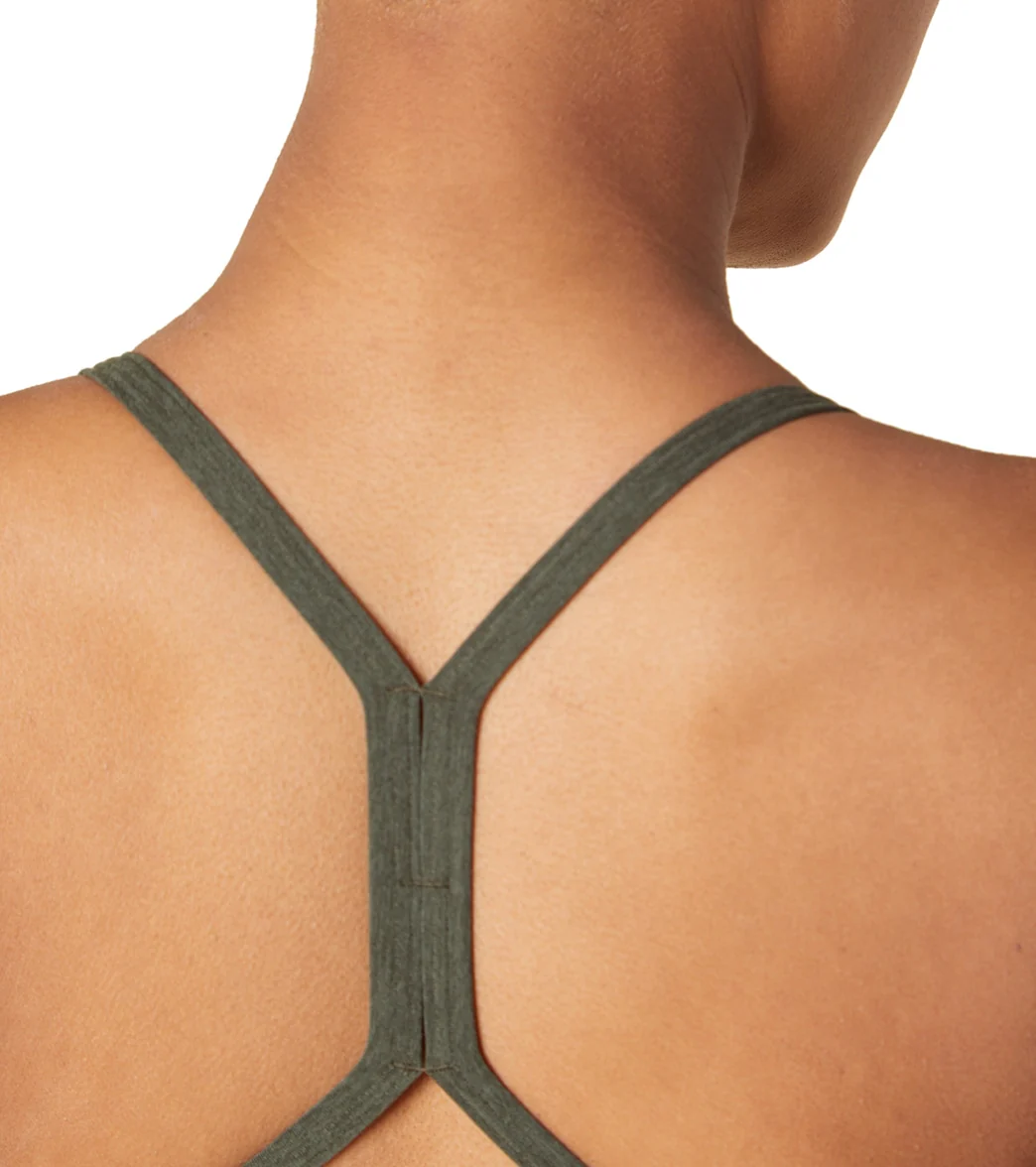 Beyond Yoga Spacedye Slim Racerback Cropped Tank Eden Green Heather