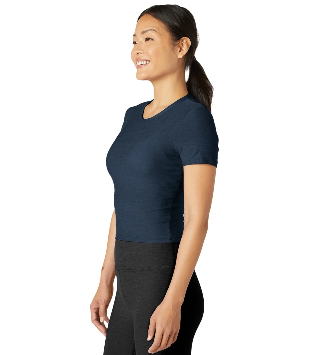 Beyond Yoga Featherweight Peekaboo Cropped Tee