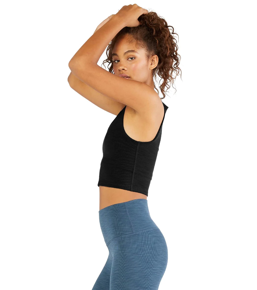 Beyond Yoga Heather Rib Go To Cropped Yoga Tank