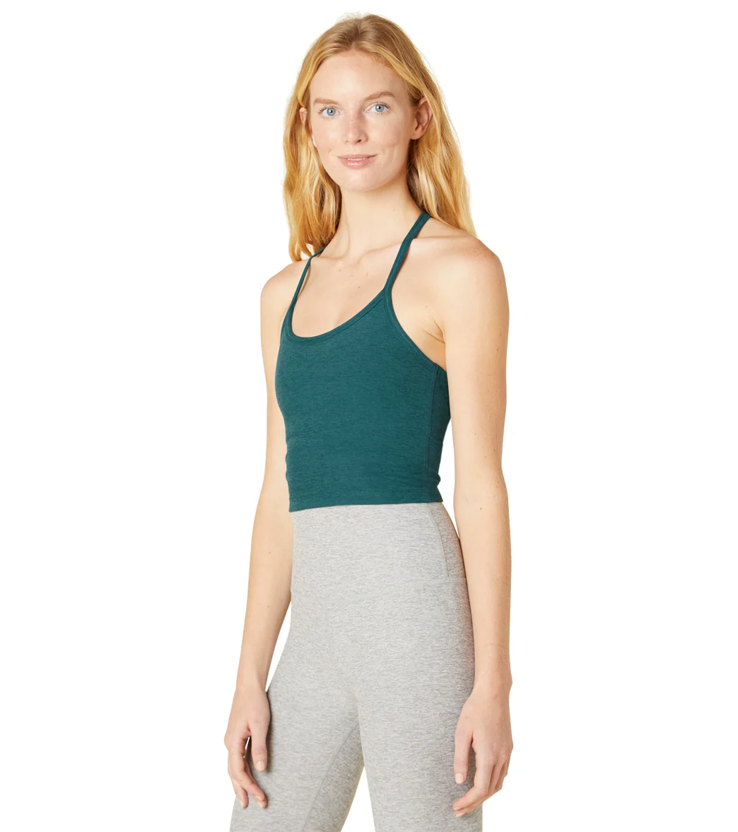 Beyond Yoga Spacedye Slim Racerback Cropped Tank Deep Sea Heather
