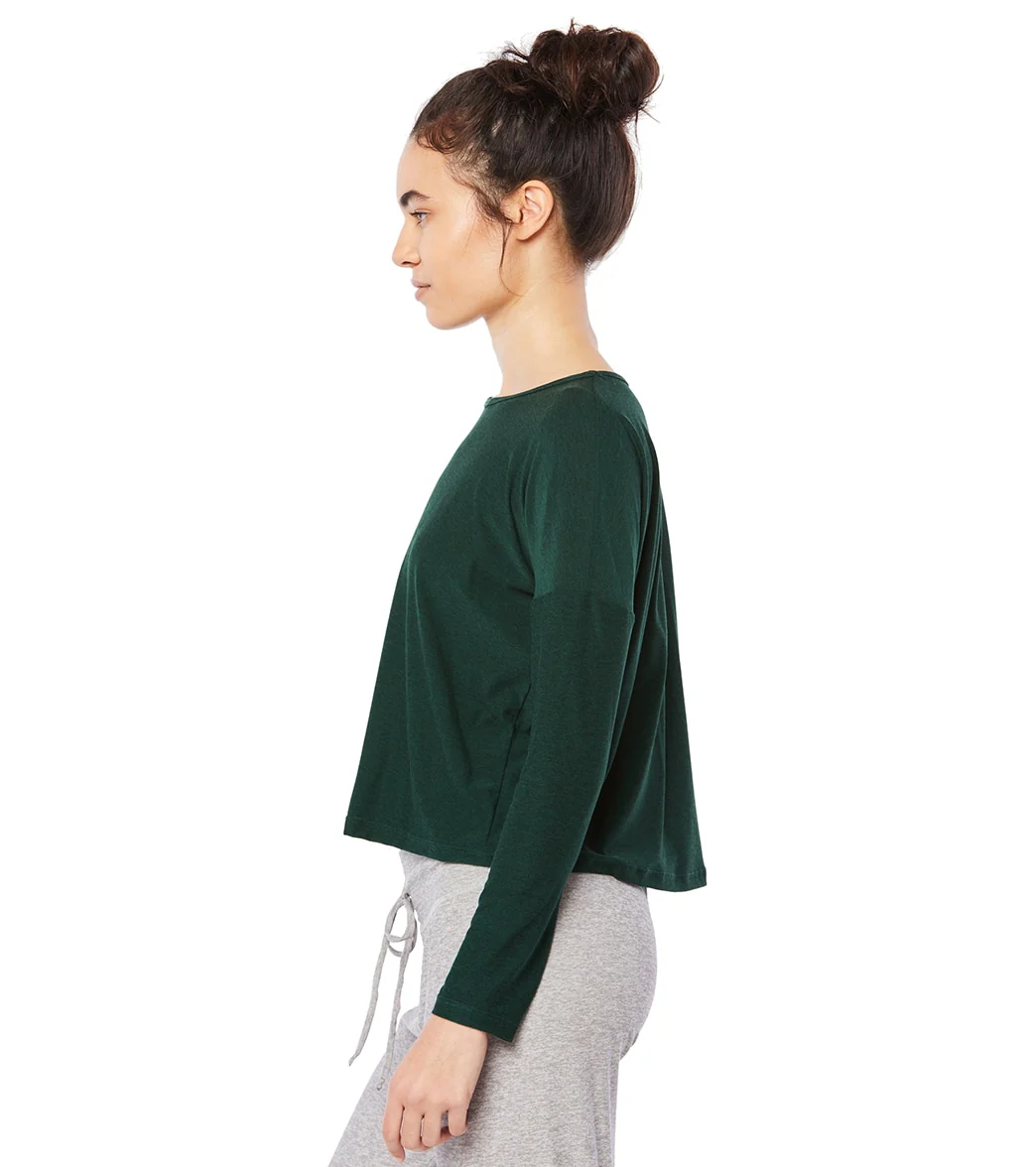 Beyond Yoga Featherweight Morning Light Cropped Pullover