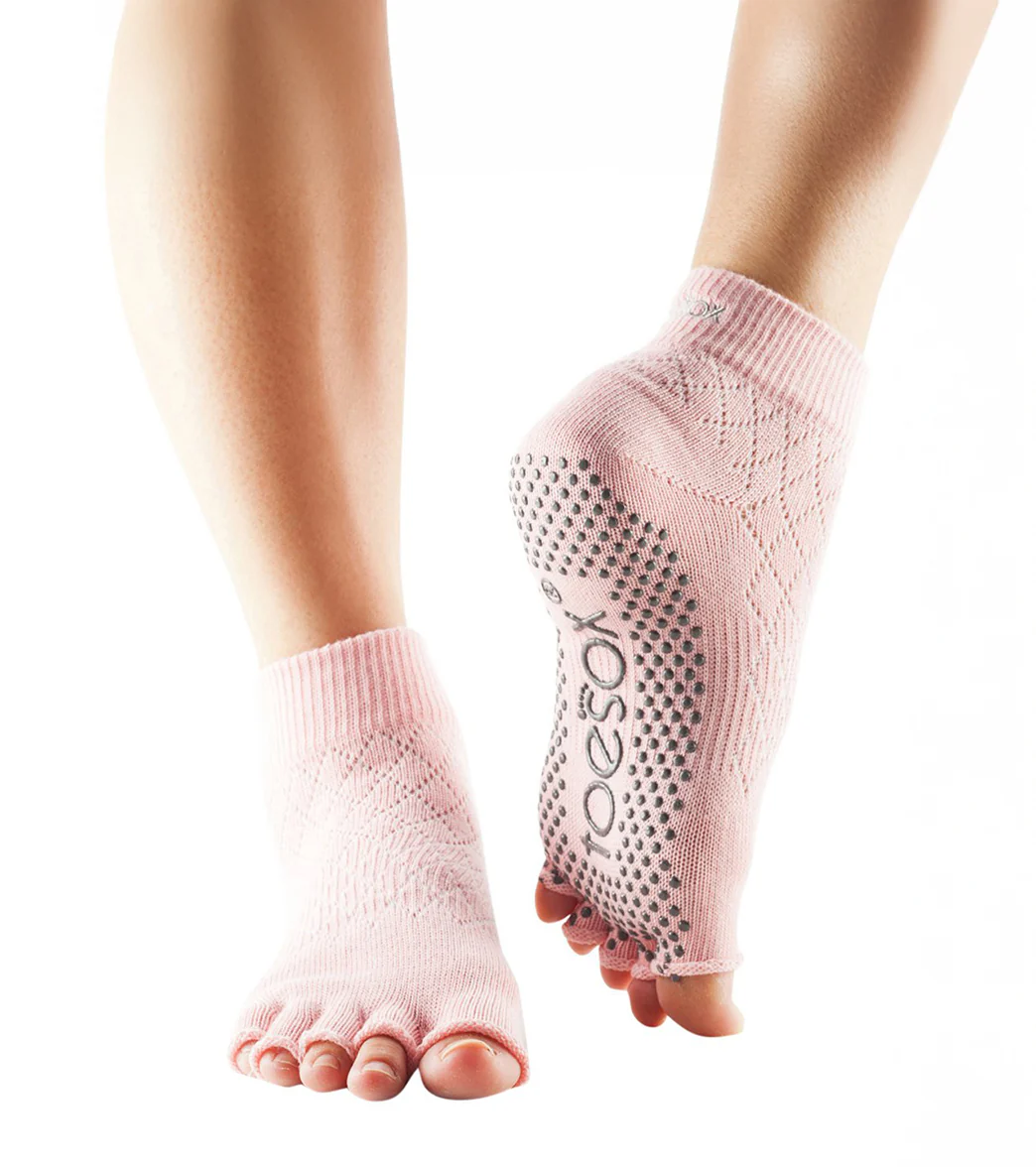 Toesox Ankle Length Half-Toe Yoga Grip Socks