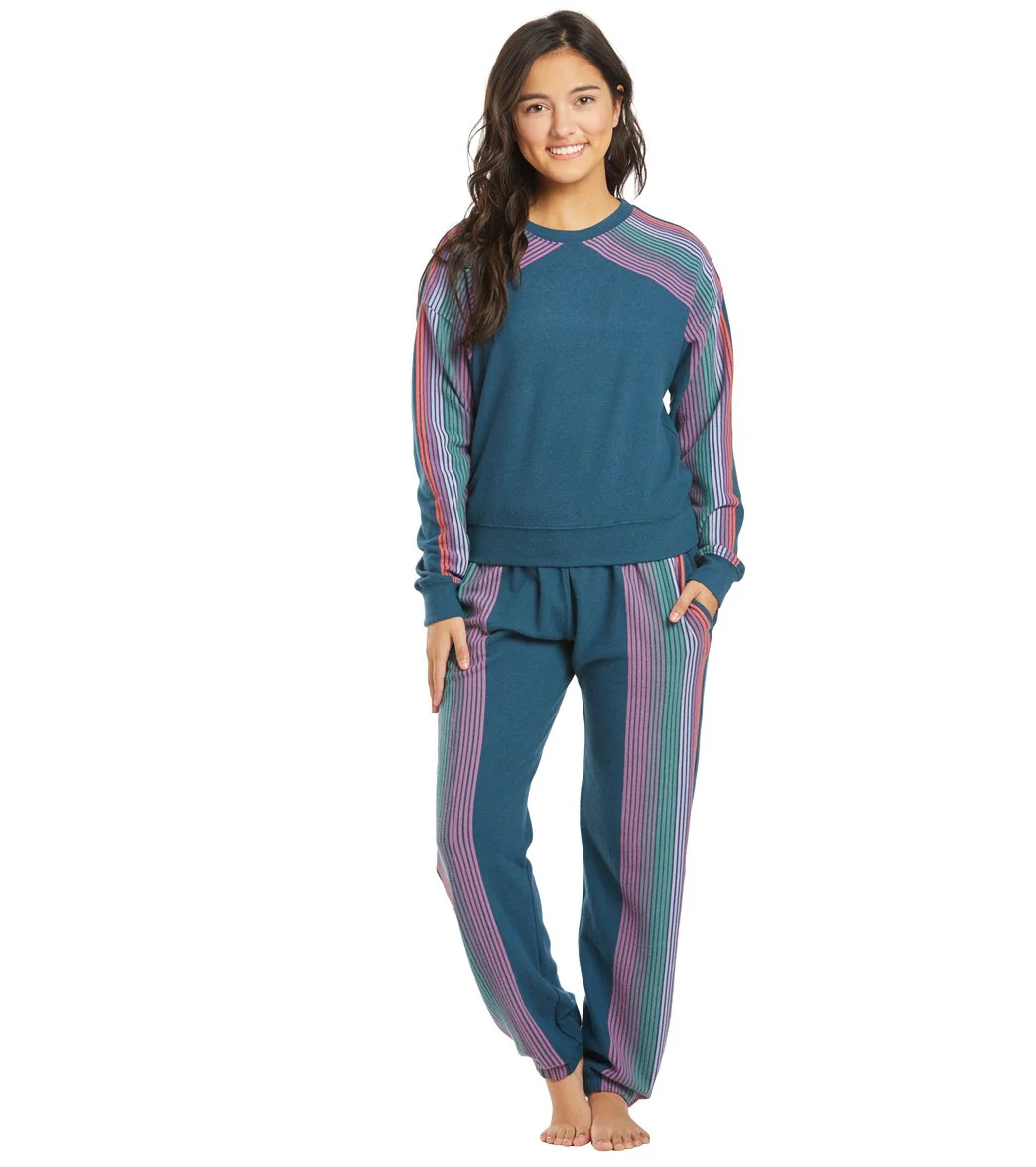 Spiritual Gangster Stripe Malibu Crew Neck Pullover