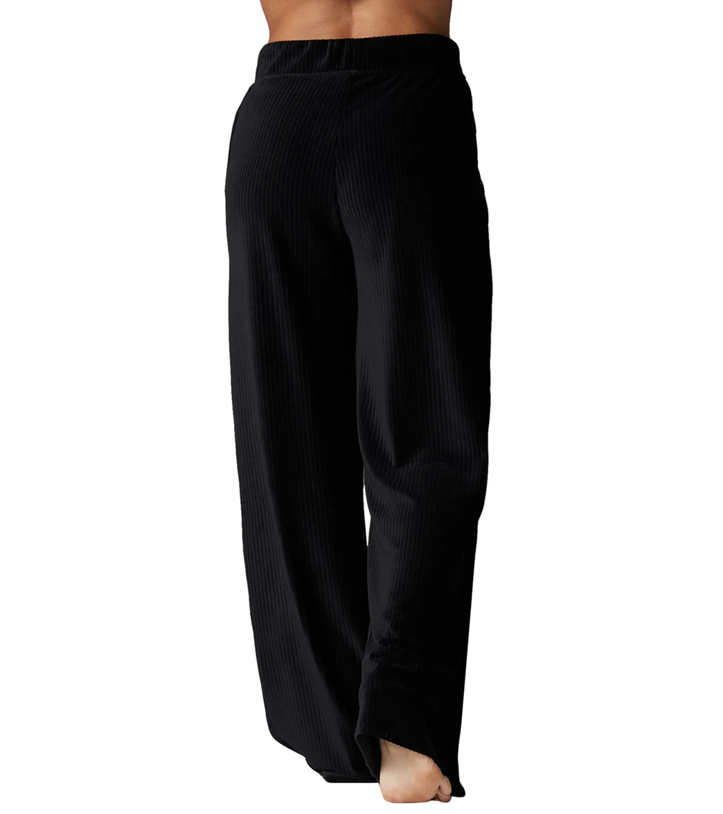 Tavi Wide Leg Brushed Rib Pant