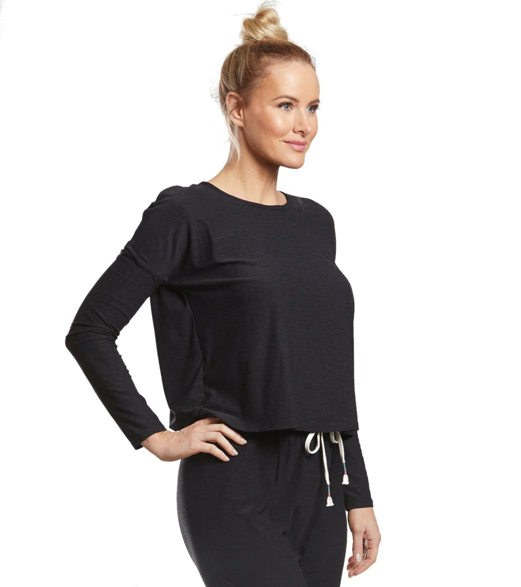 Beyond Yoga Featherweight Morning Light Cropped Pullover