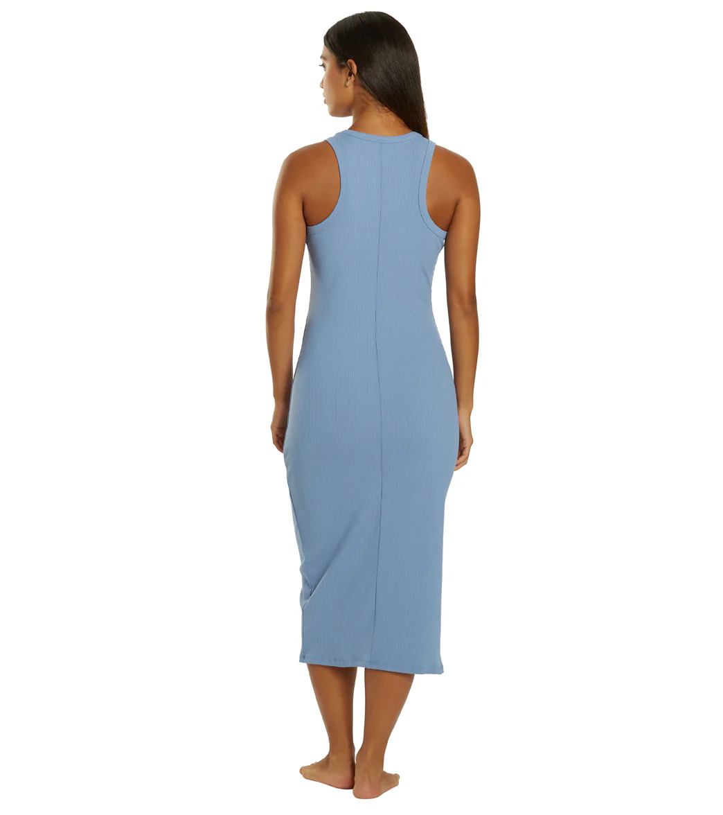 Marika Nikki Side Slit Ribbed Midi Dress