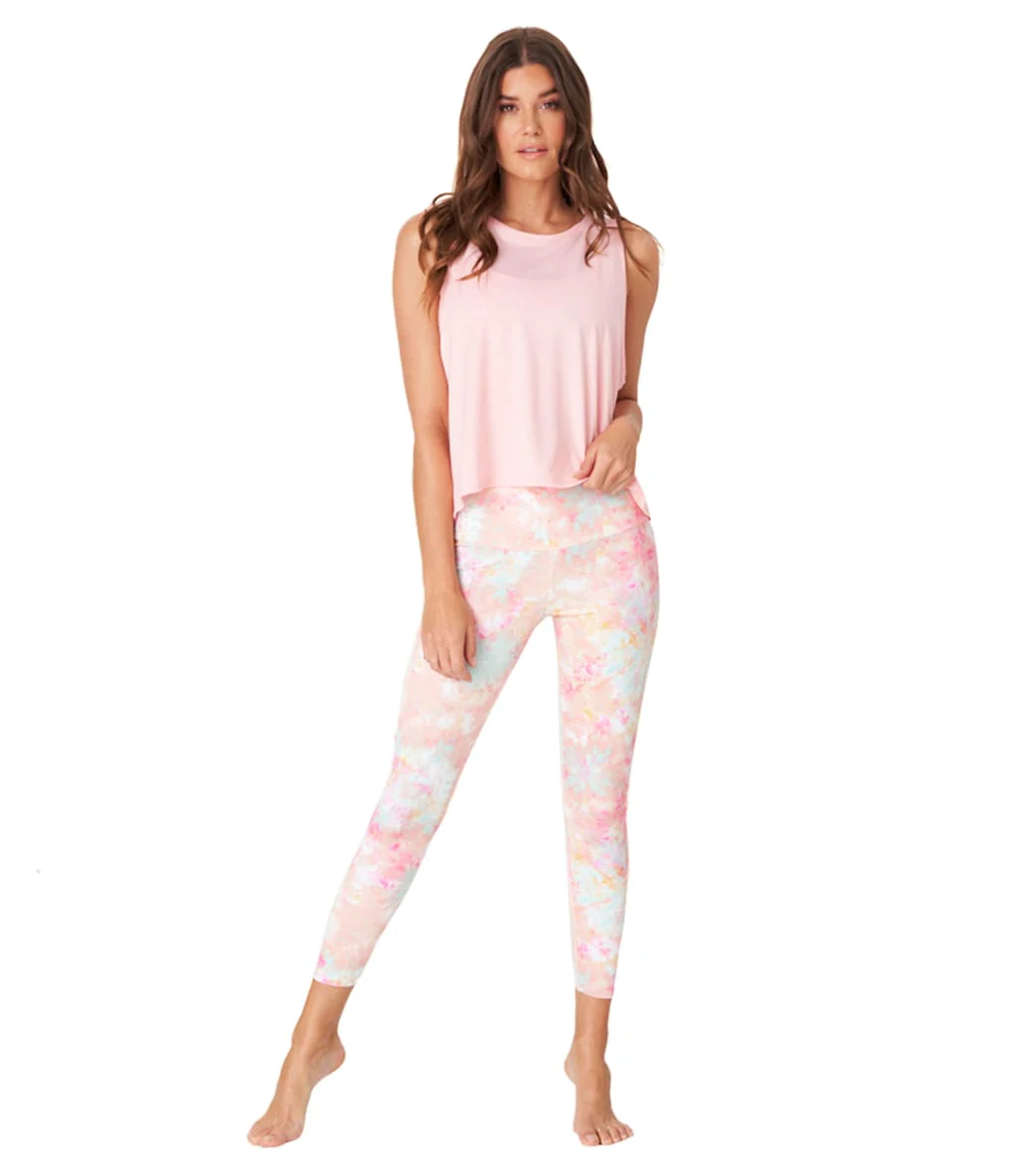Onzie High Waisted Basic 7/8 Yoga Leggings Rose All Day