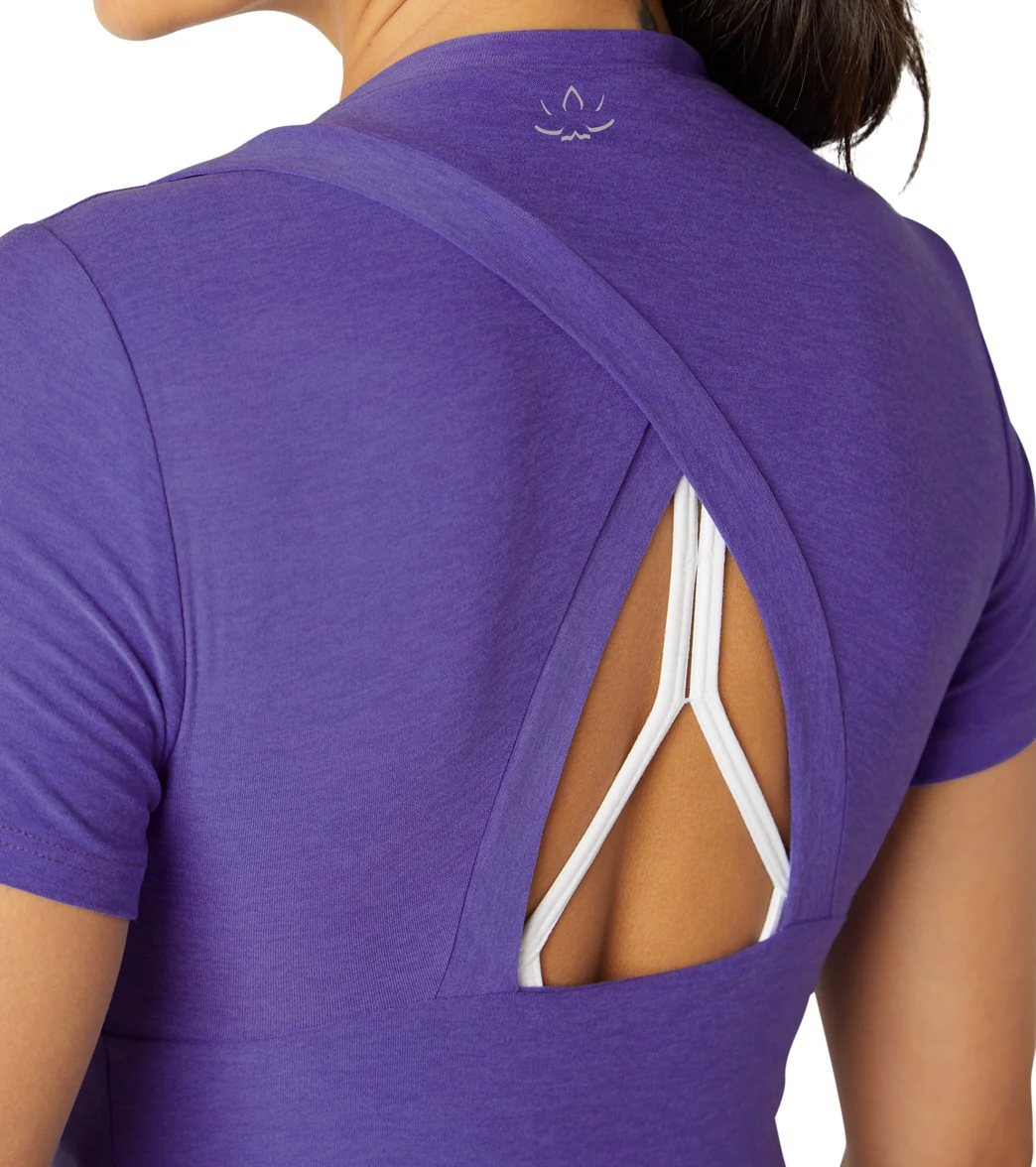 Beyond Yoga Featherweight Peekaboo Cropped Tee