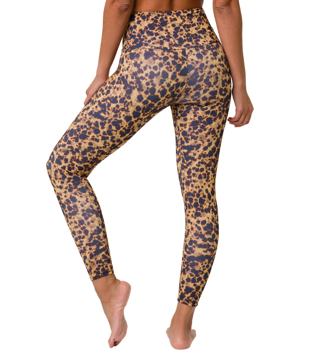 Onzie High Waisted Basic 7/8 Yoga Leggings Tortoise Shell