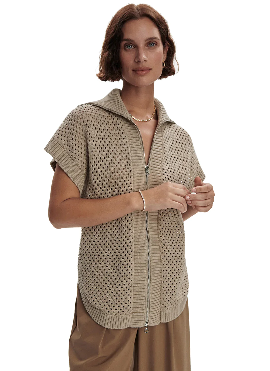 Varley Gianna Zip Through Sweater Vest