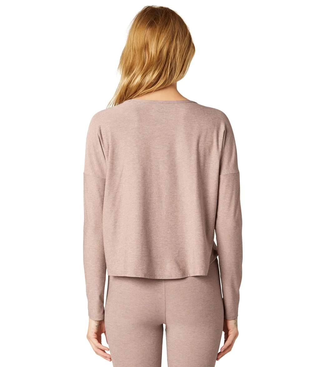 Beyond Yoga Featherweight Morning Light Cropped Pullover