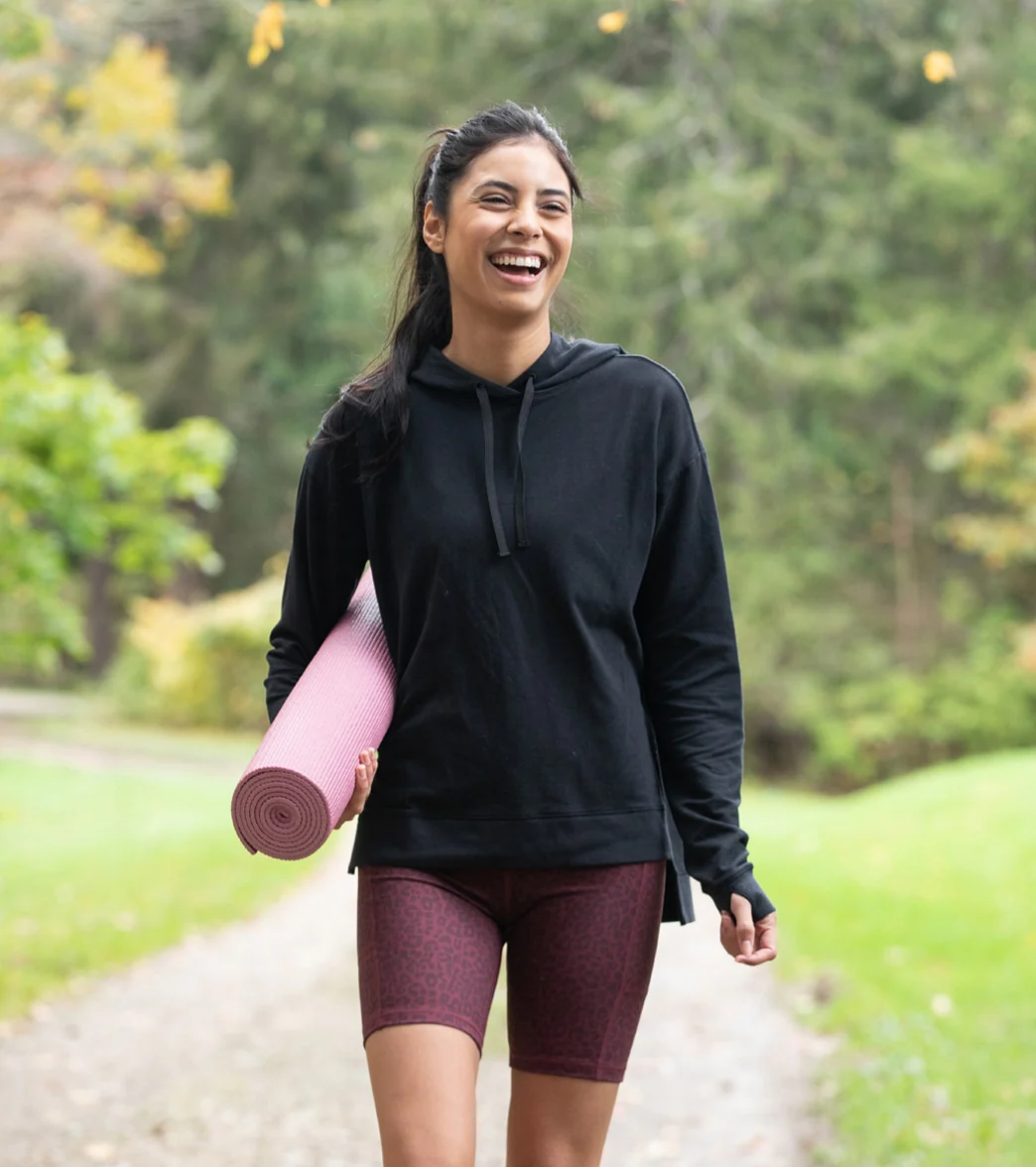 Everyday Yoga Diverse Solid Hi-Low Hooded Sweatshirt