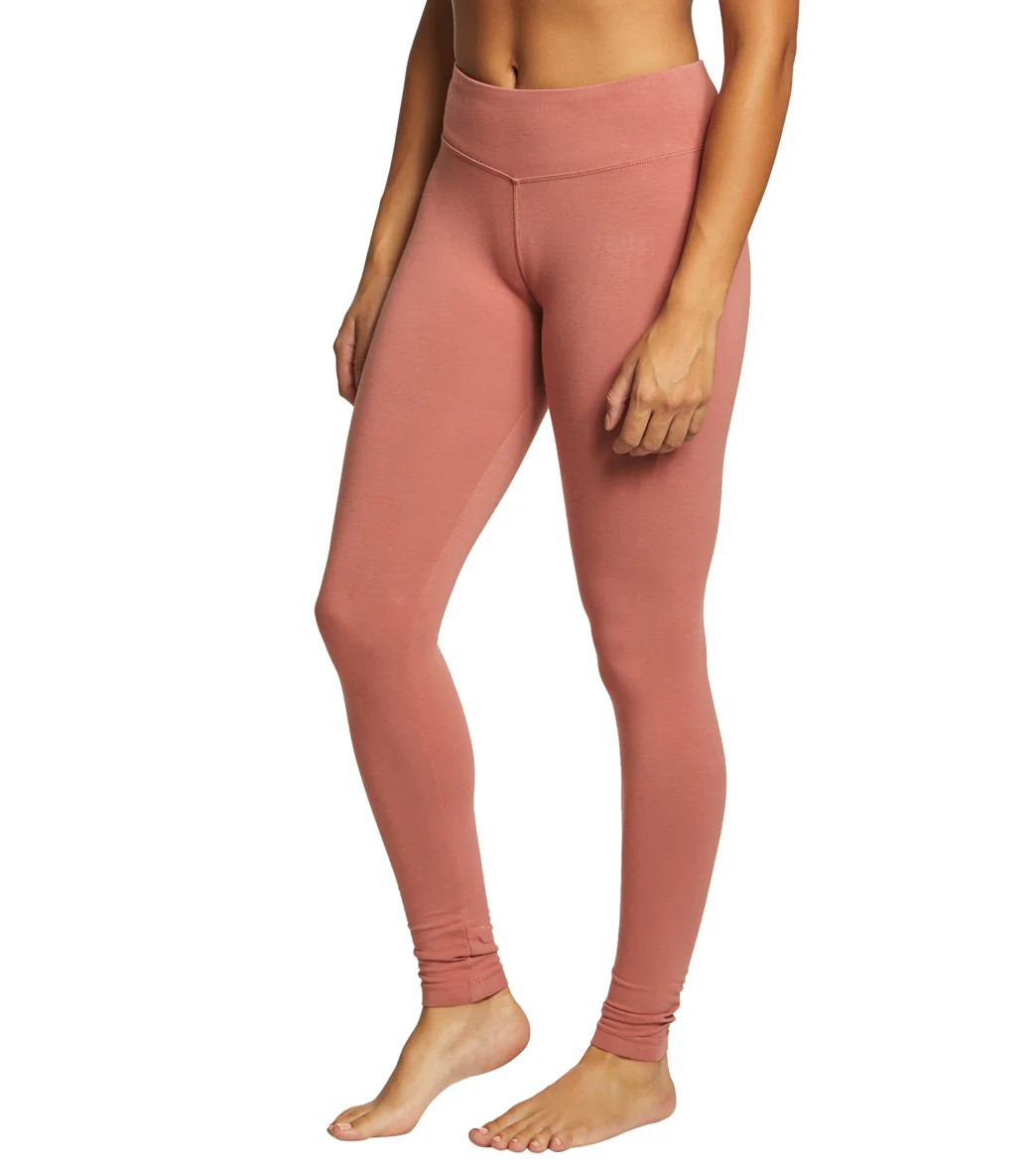 Hard Tail Flat Waist Cotton Ankle Yoga Leggings