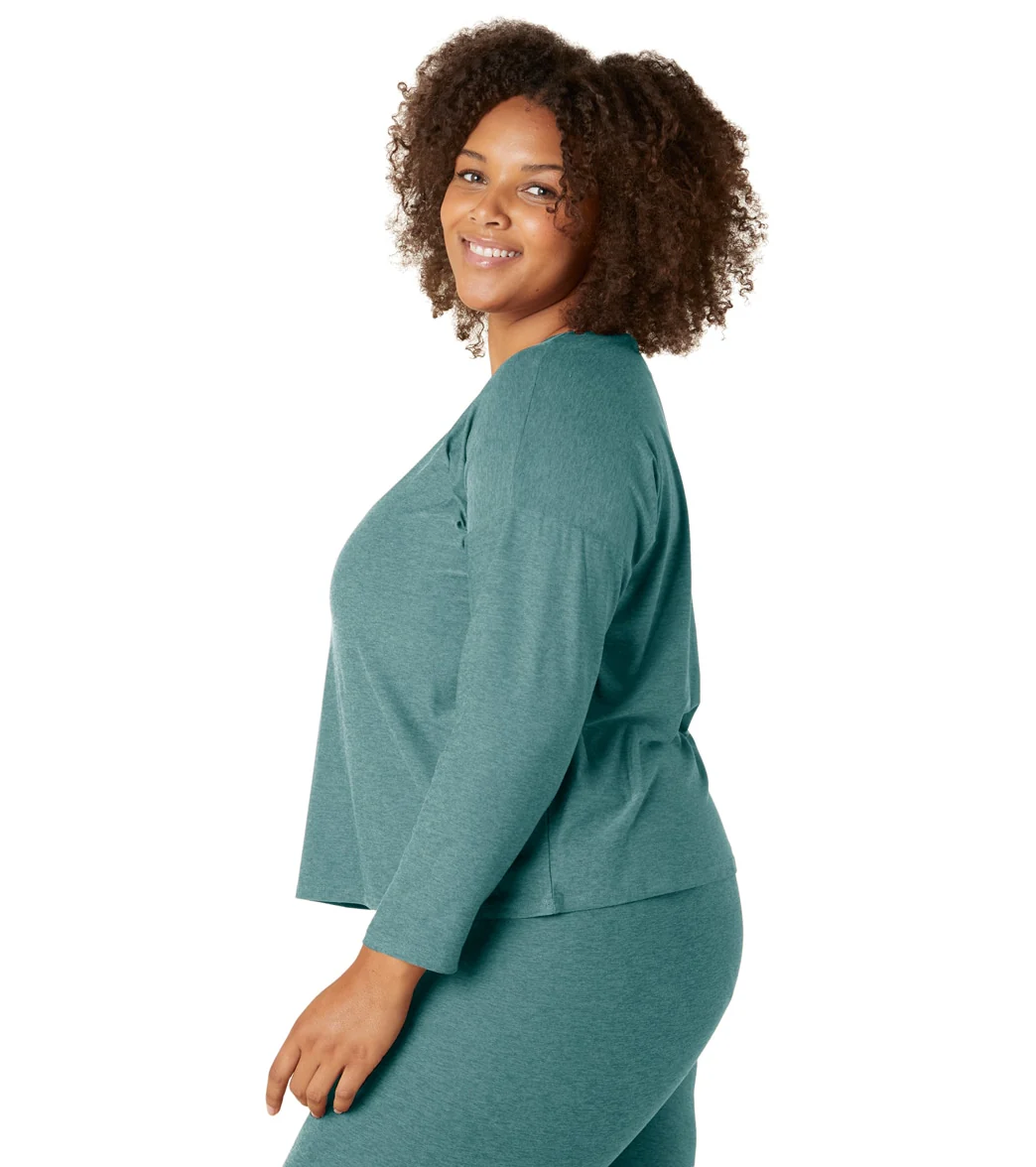 Beyond Yoga Plus Featherweight Morning Light Cropped Pullover
