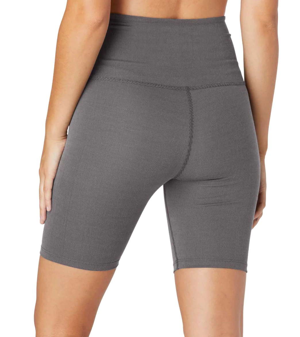 Beyond Yoga Heather Rib High Waisted Biker Shorts