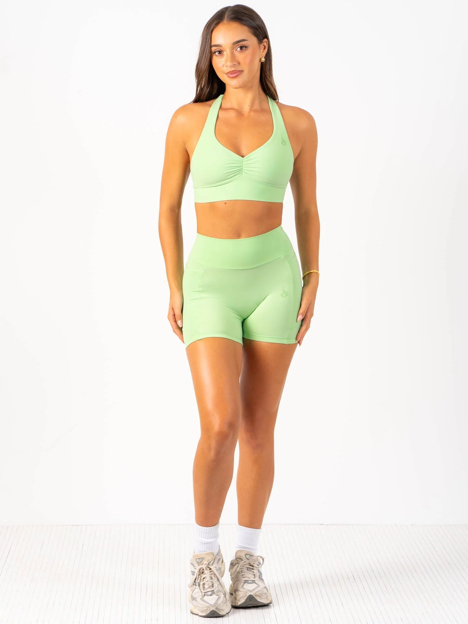 NKD Scrunch Halter Bra - Green Glow