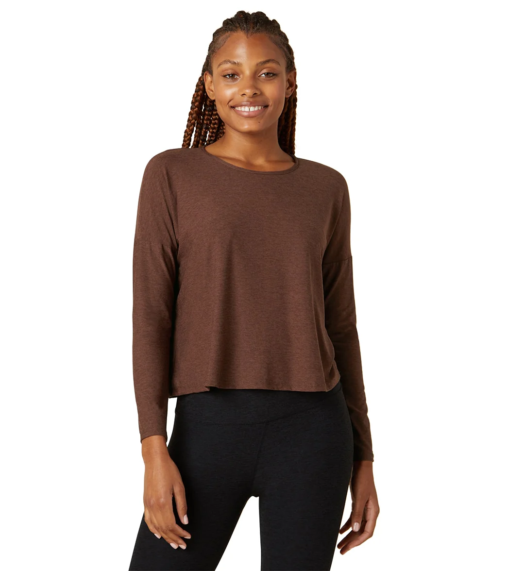 Beyond Yoga Featherweight Morning Light Cropped Pullover