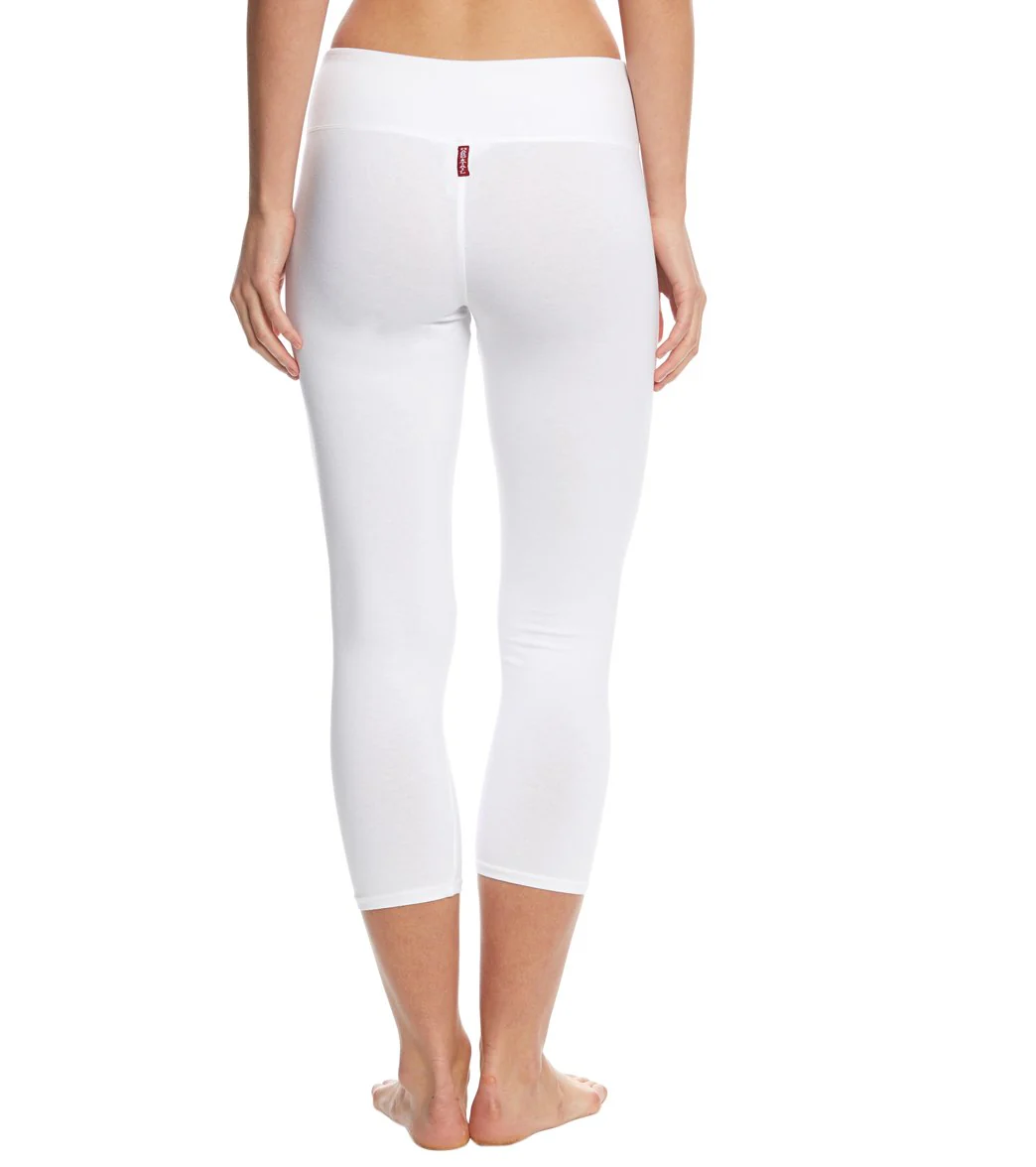 Hard Tail Flat Waisted Cotton Yoga Capris