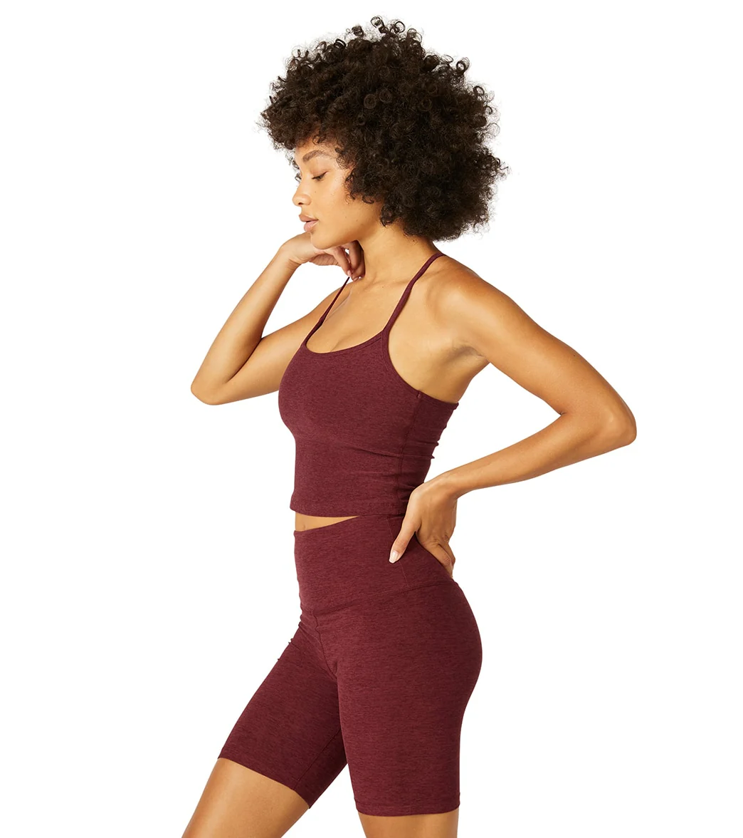 Beyond Yoga Spacedye Slim Racerback Cropped Tank Deep Merlot