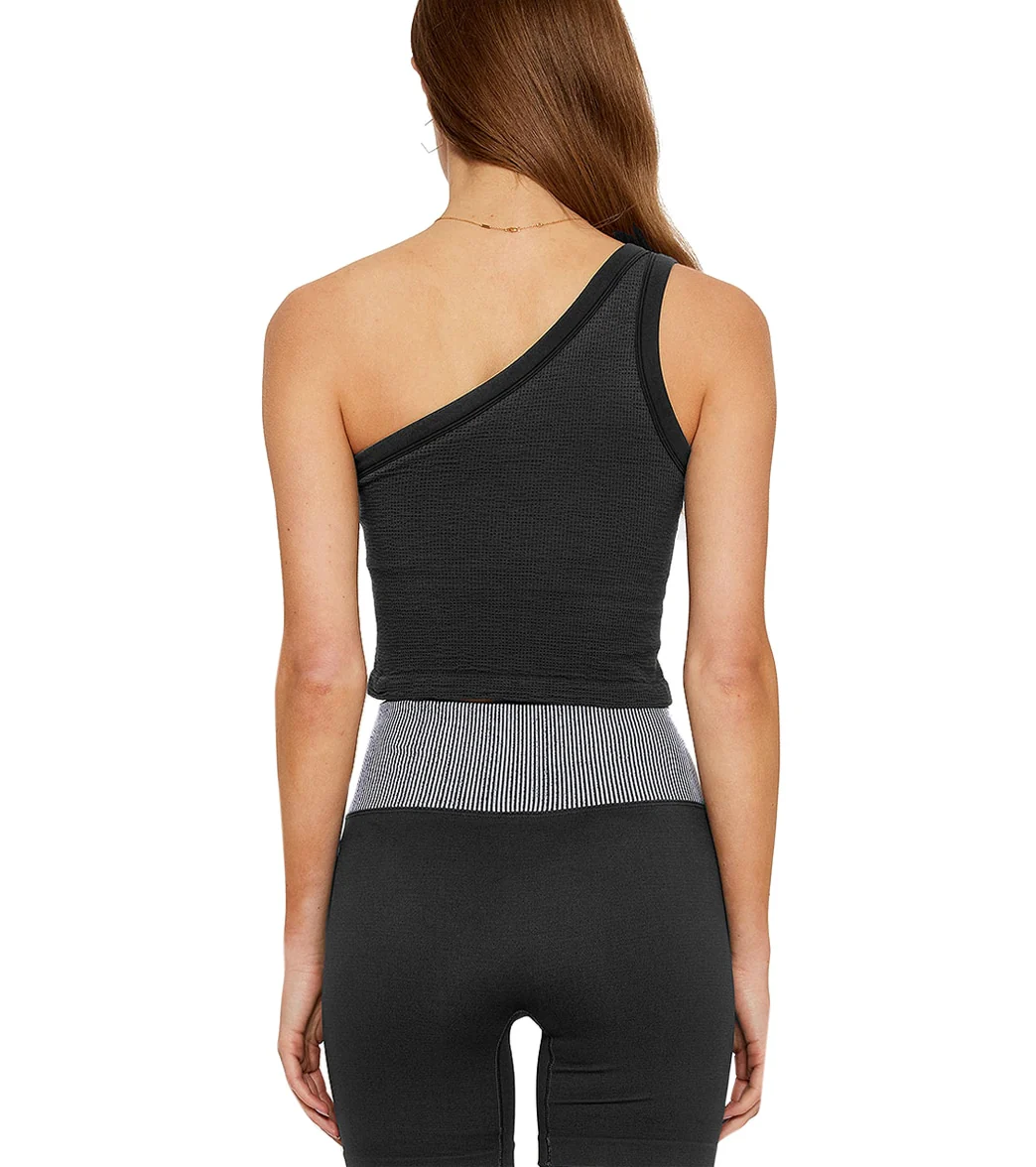 Cream Yoga Joy Tank Bra (One Shoulder)