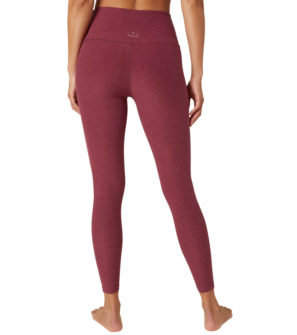 Beyond Yoga Spacedye High Waisted Caught In The Midi 7/8 Yoga Leggings Garnet Red Heather
