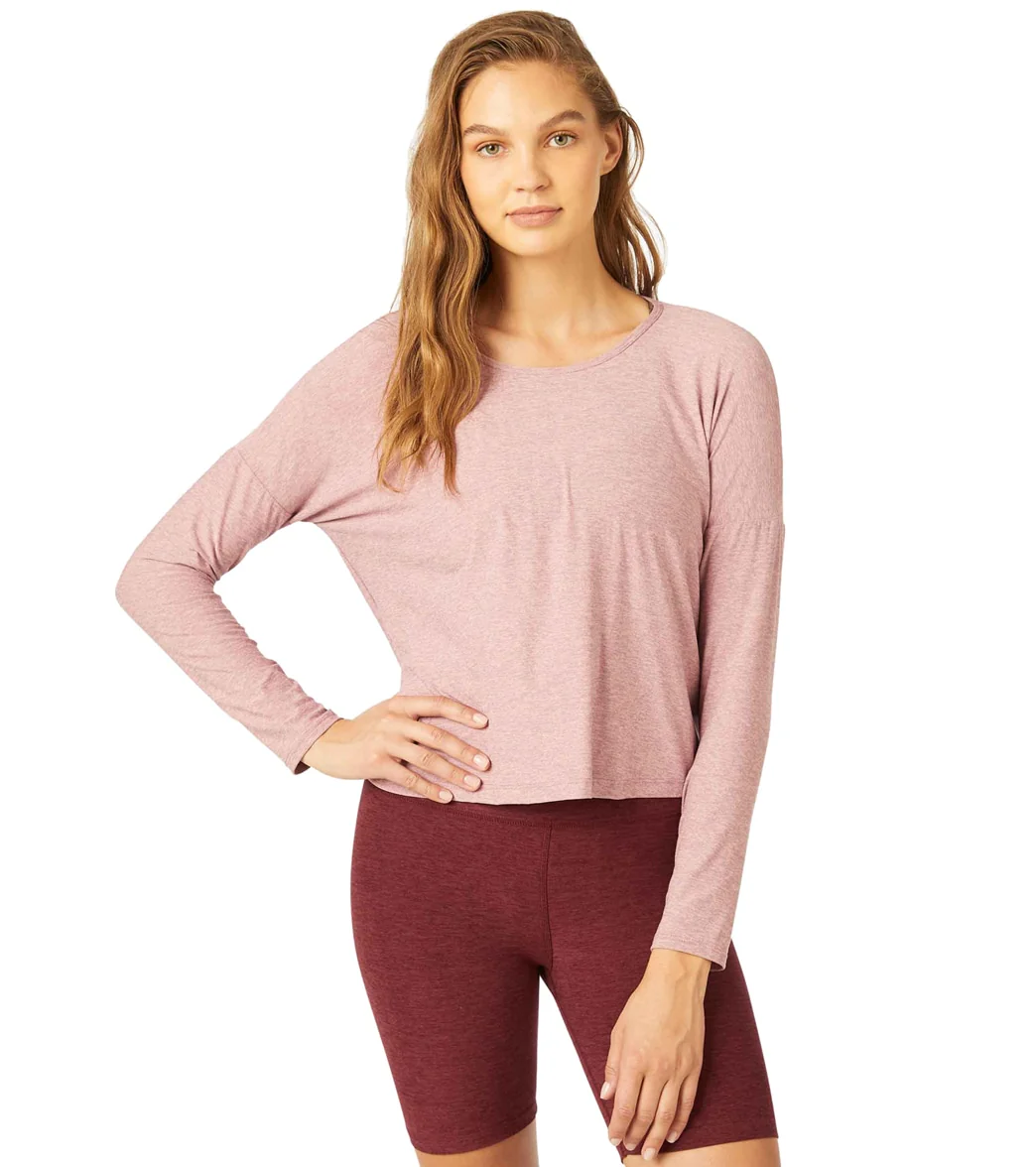 Beyond Yoga Featherweight Morning Light Cropped Pullover