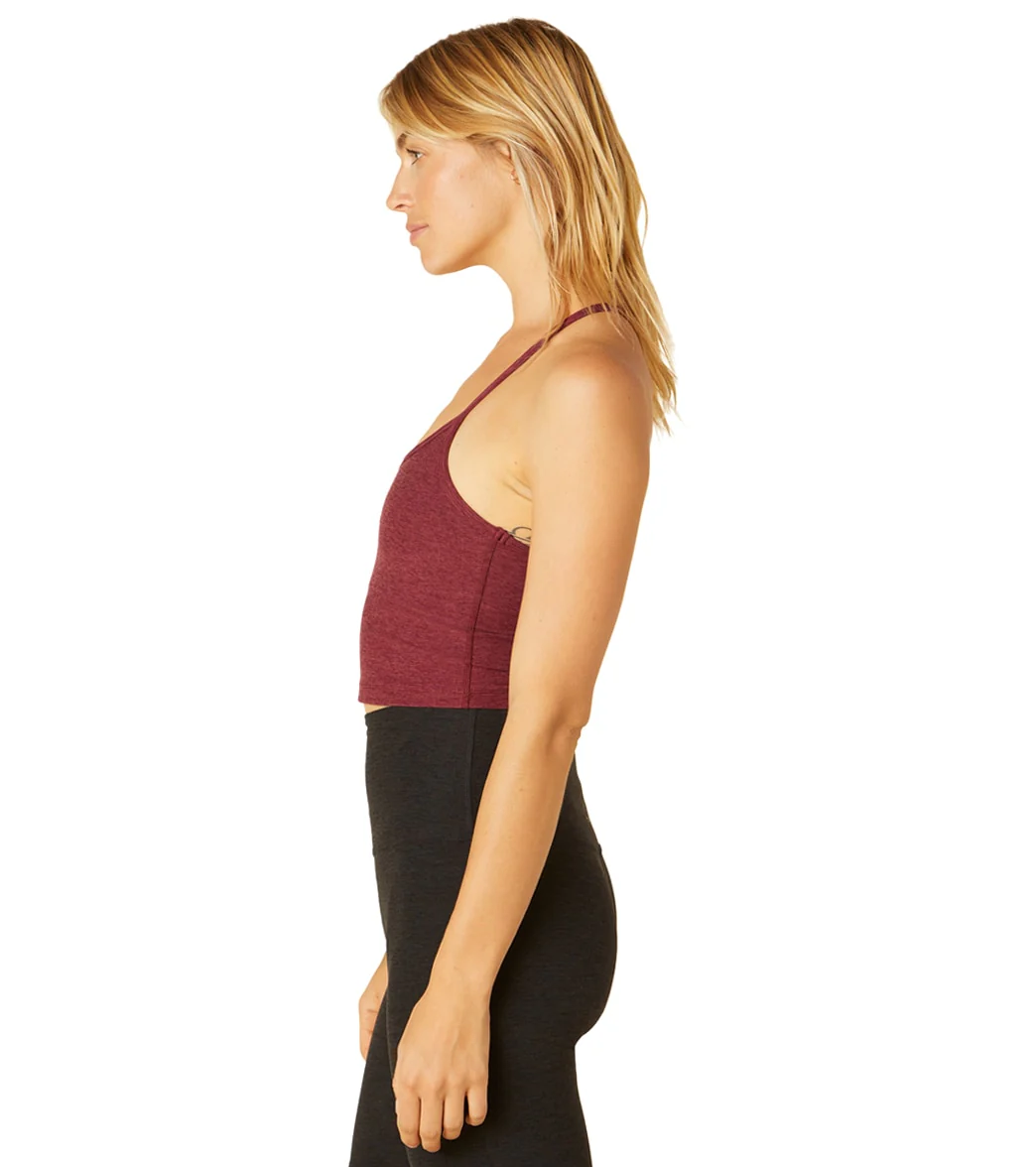 Beyond Yoga Spacedye Slim Racerback Cropped Tank Port Wine-Ruby