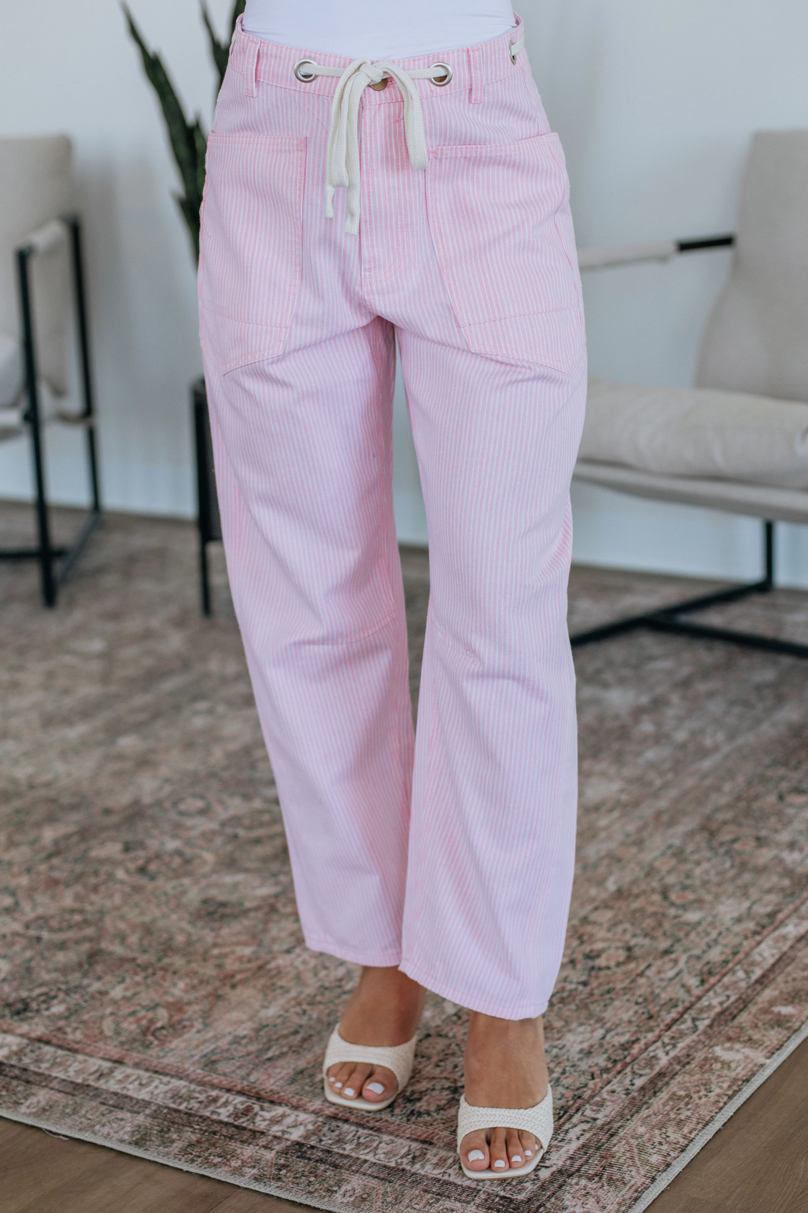 Rue Striped Barrel Pants