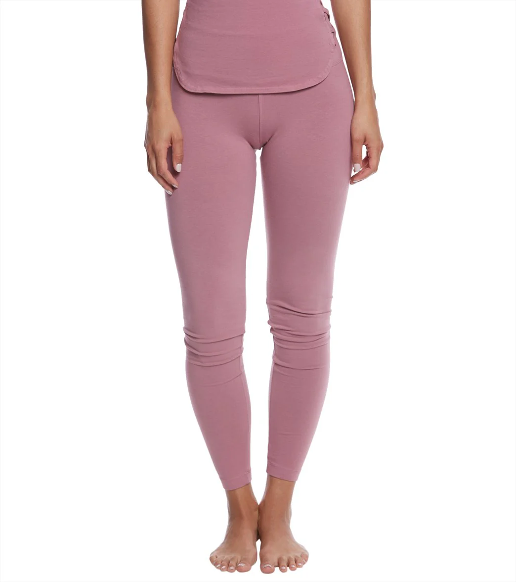 Hard Tail Flat Waist Cotton Ankle Yoga Leggings