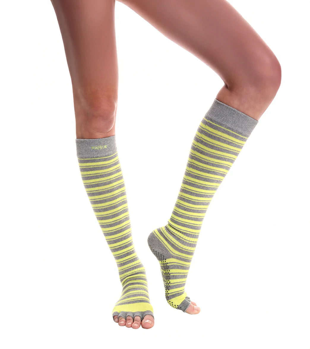 Toesox Knee High Scrunch Half-Toe Yoga Grip Socks