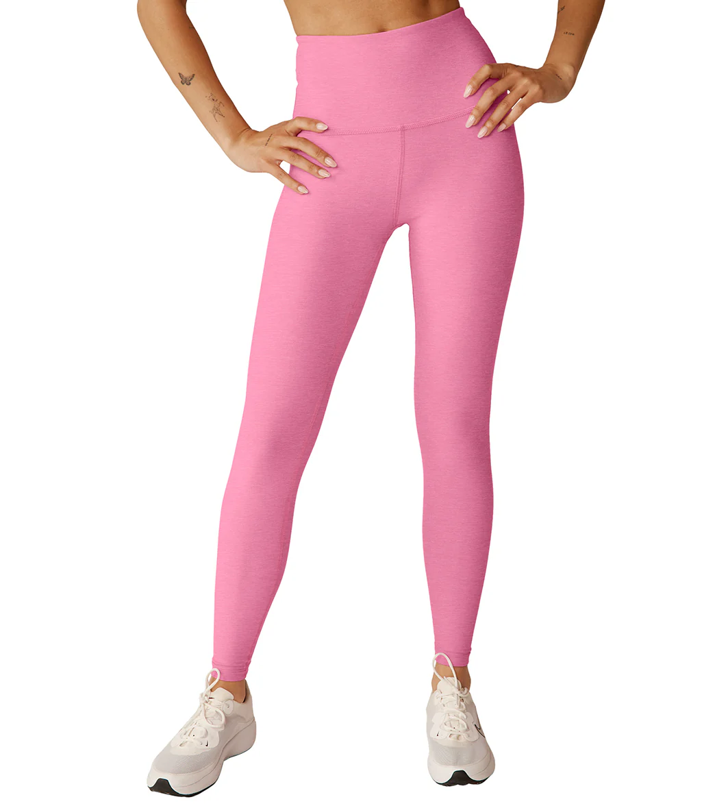 Beyond Yoga Spacedye High Waisted Caught In The Midi 7/8 Yoga Leggings Pink Bloom Heather