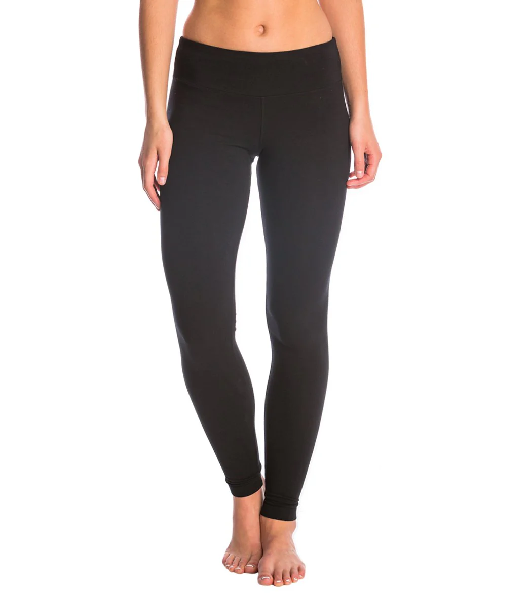 Hard Tail Flat Waist Cotton Ankle Yoga Leggings