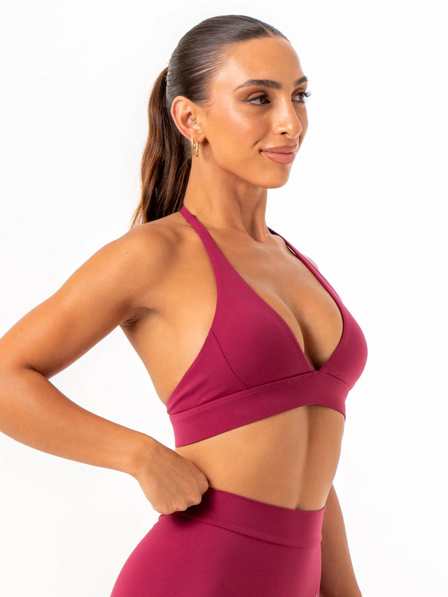 NKD Halter Sports Bra - Wine