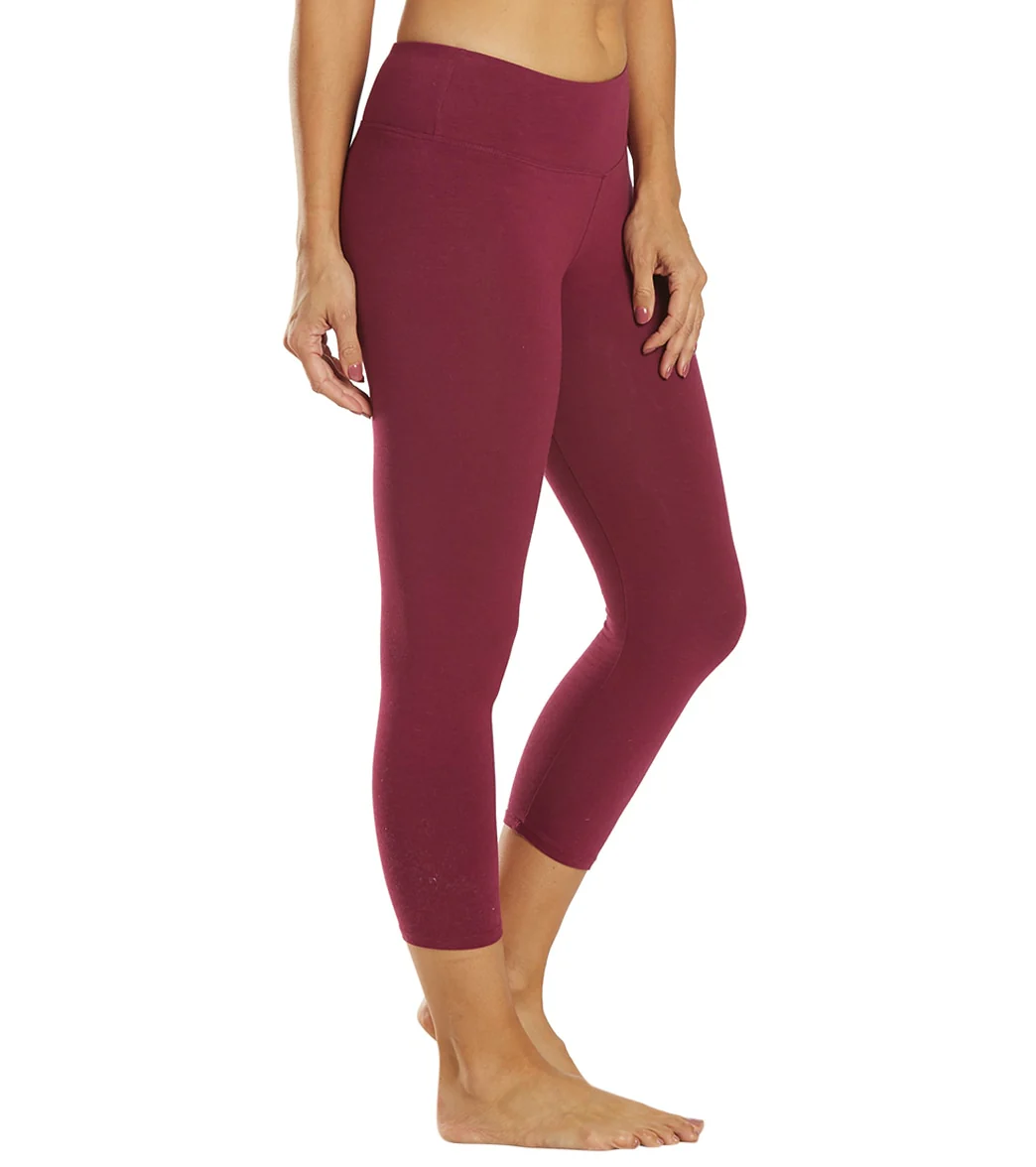 Hard Tail Flat Waisted Cotton Yoga Capris