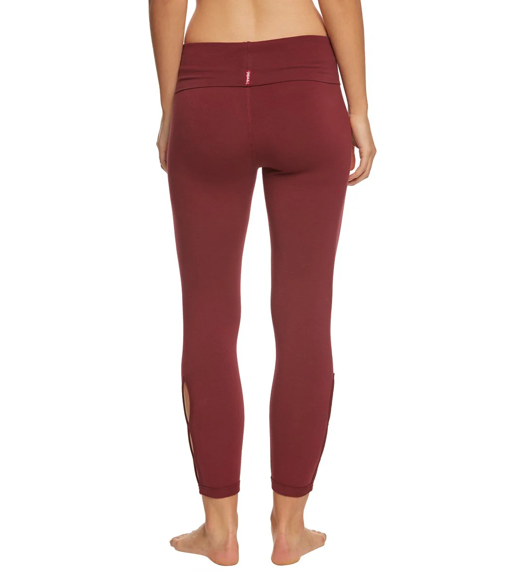 Hard Tail Contour Rolldown Cropped Cotton Yoga Leggings