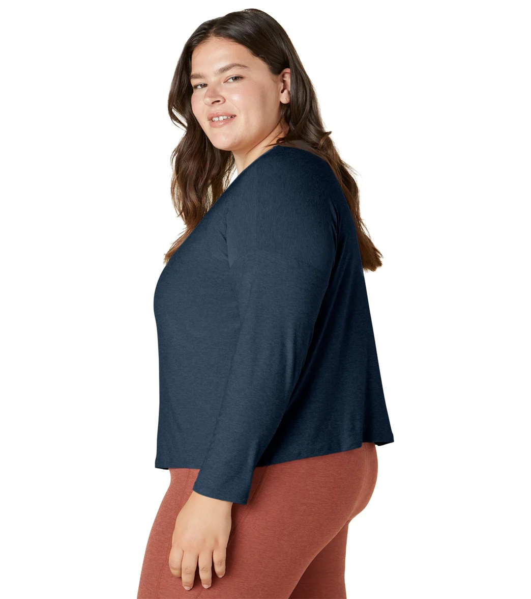 Beyond Yoga Plus Featherweight Morning Light Cropped Pullover