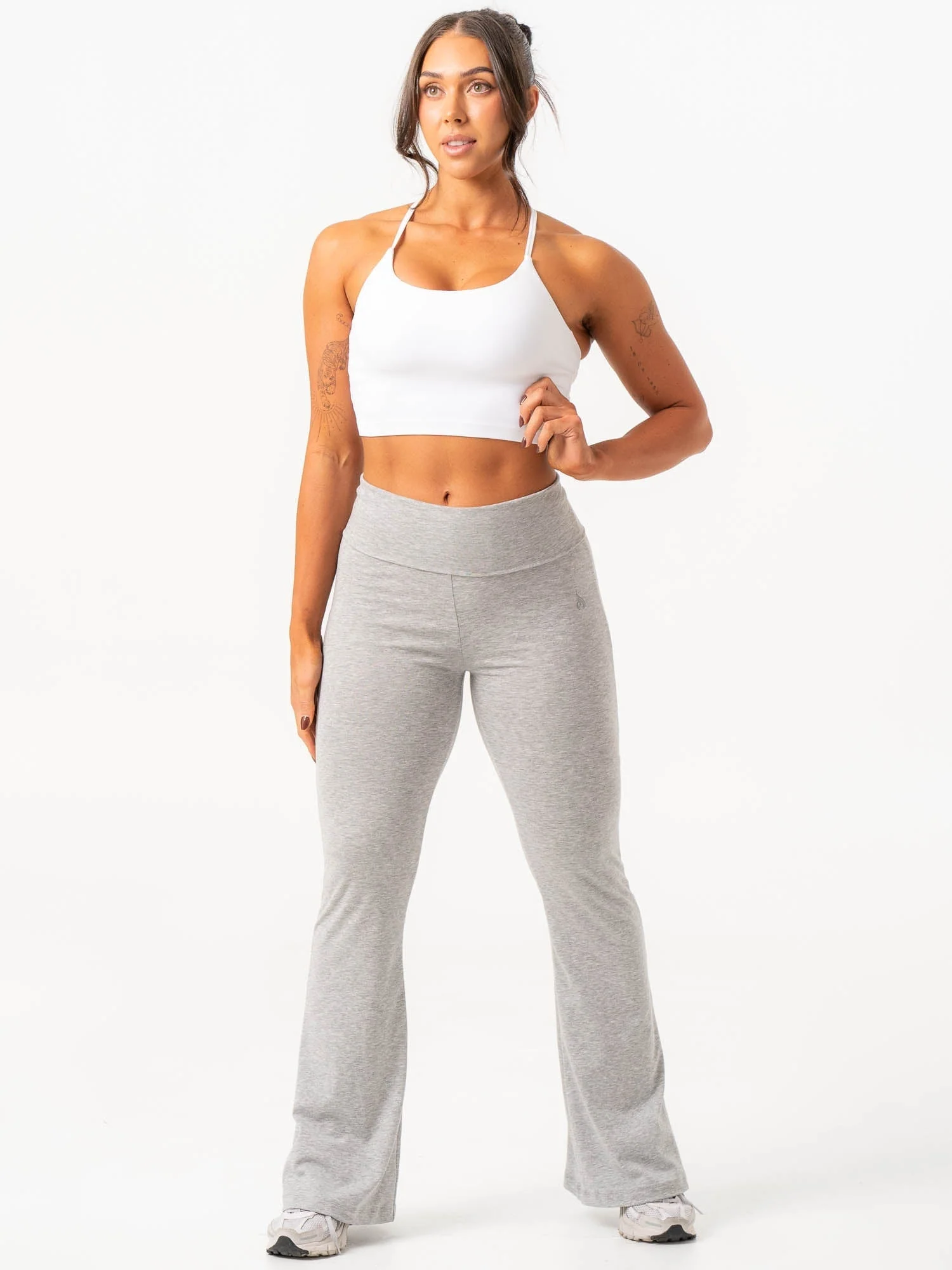 Lounge Jersey Flare Pants - Grey Marl