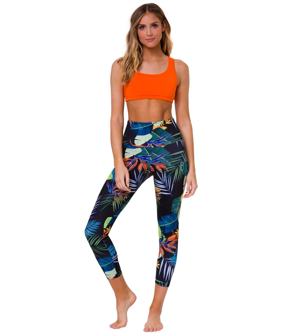 Onzie High Waisted Basic 7/8 Yoga Leggings Rainforest