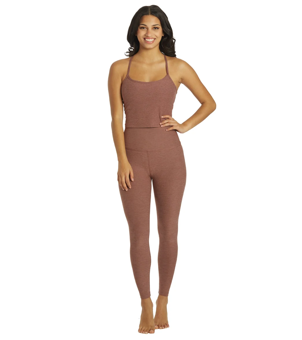 Beyond Yoga Spacedye High Waisted Caught In The Midi 7/8 Yoga Leggings Sienna Brown Heather