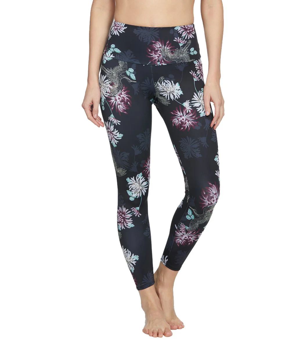 Onzie High Waisted Basic 7/8 Yoga Leggings Crane