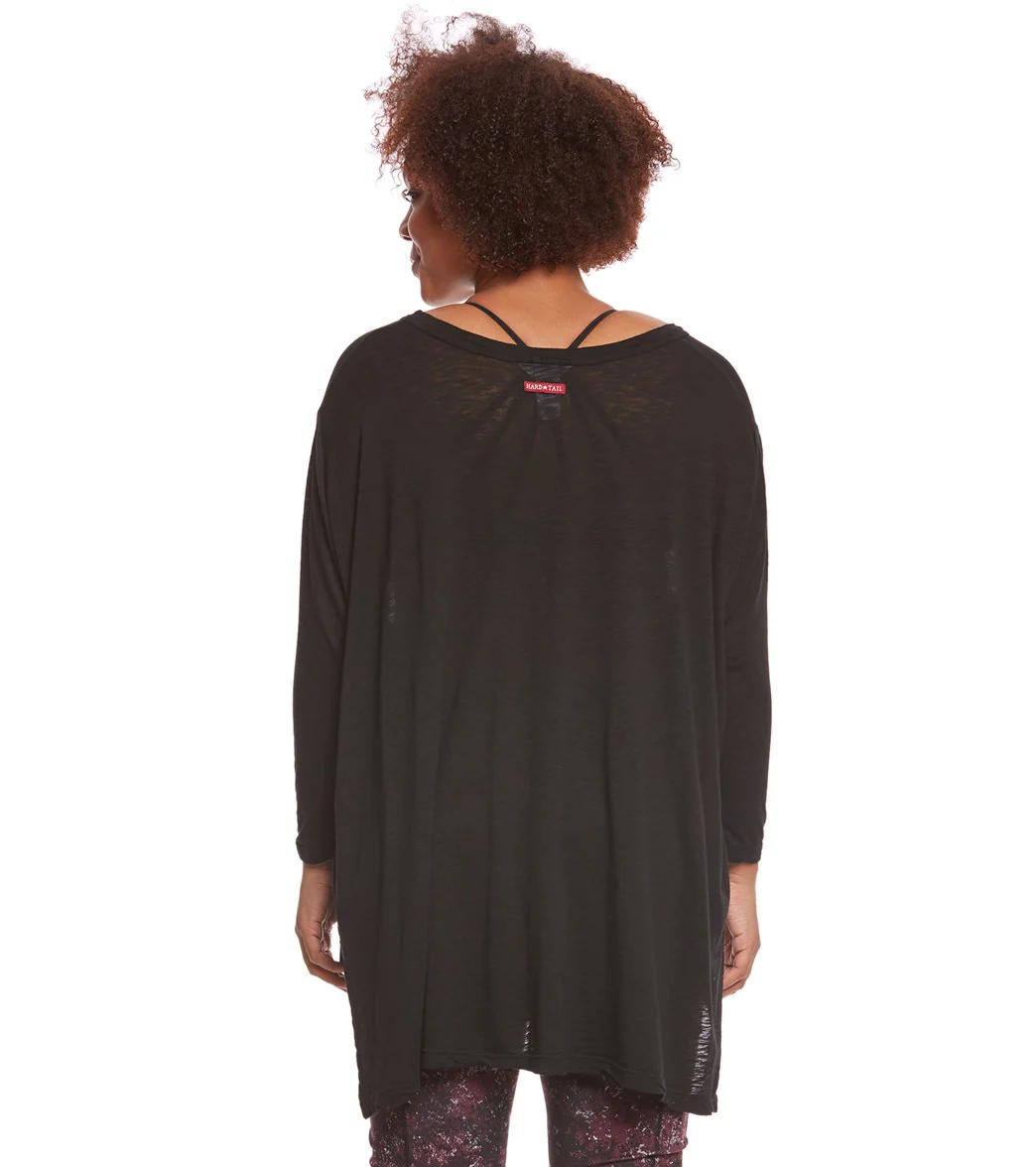Hard Tail Plus Size Oversized 3/4 Sleeve Raglan Layering Top