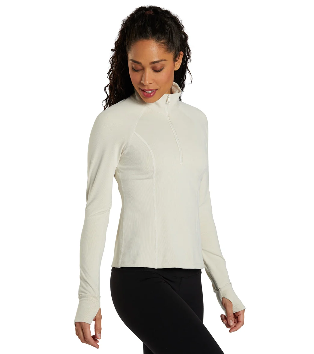 Beyond Yoga Heather Rib Take a Hike Zip Pullover