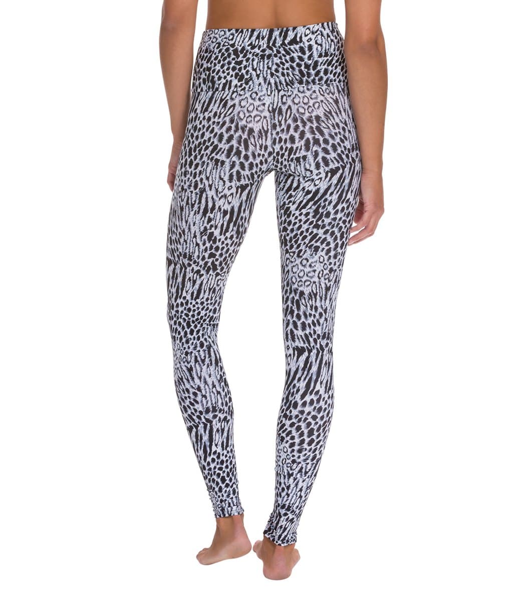 Onzie High Waisted Yoga Leggings White Tiger