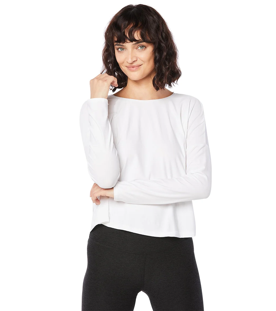 Beyond Yoga Featherweight Morning Light Cropped Pullover